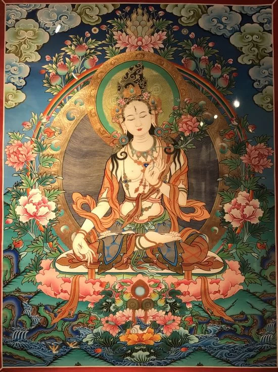 国家级非物质文化遗产传承人希热布唐卡作品《白度母》