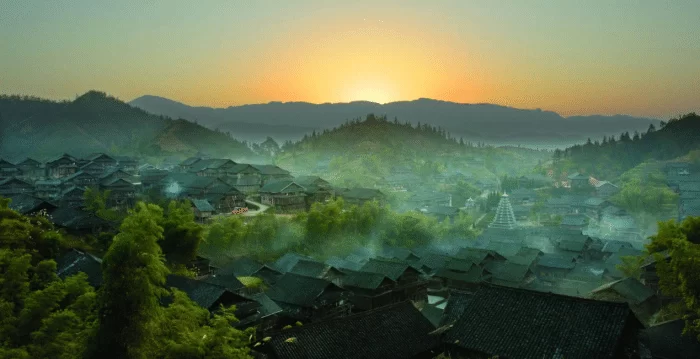 广西文物事业走进新时期(图2) 三江侗族自治县程阳八寨的侗族古建筑群