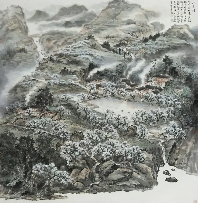 卜玺山创作的《桃李村》