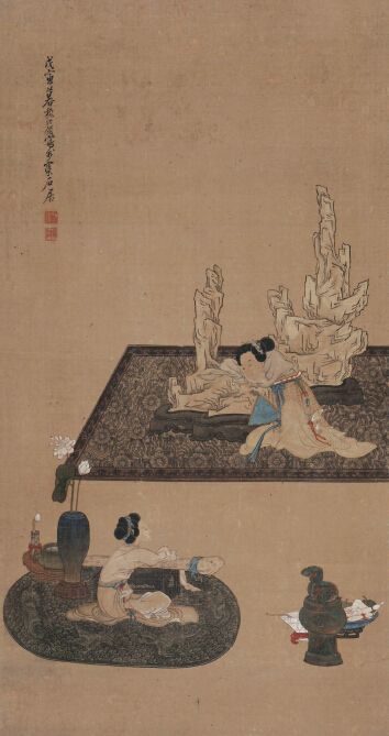 插花留春:是文人雅好也是艺术家的热恋(图8) 抚琴图