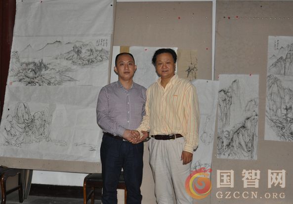 张春德:十年“悟道”得“禅意”(图4) 主编龙顺与张春德先生论道后留影