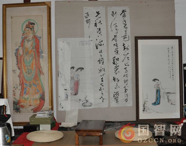 张春德:十年“悟道”得“禅意”(图3) 佛学堂内作画静坐之地