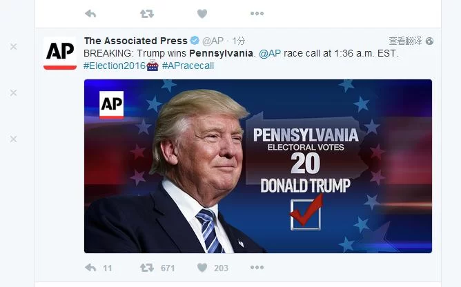 快讯:特朗普赢得2016年美国总统大选(图1) 快讯:特朗普赢得2016年美国总统大选(图1)