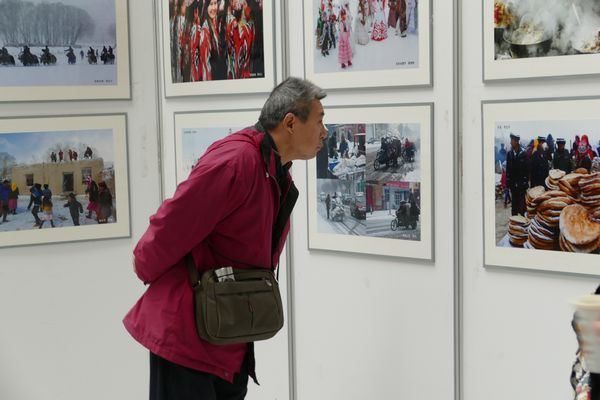 观展的市民