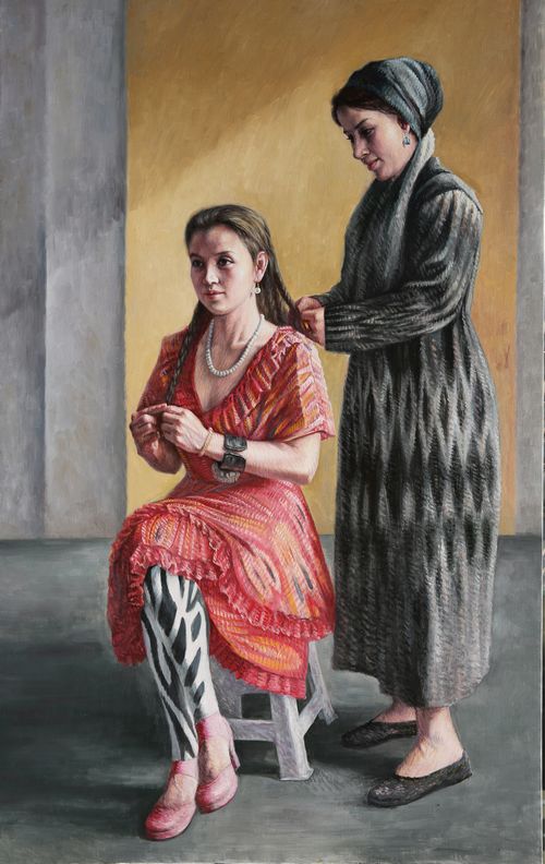 李强作品《梳妆》