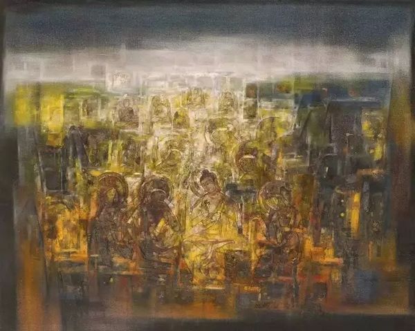 传情入色:成都闹市神秘高知,一直坚持用宝石画画(图4) 《中古某日的午后阳光》董学强 120x150cm