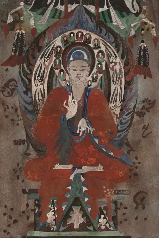 传情入色:成都闹市神秘高知,一直坚持用宝石画画(图14) 申雪梅《北魏佛像临摹》80cm×120cm