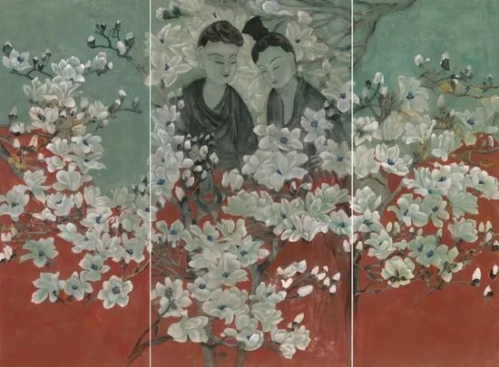 传情入色:成都闹市神秘高知,一直坚持用宝石画画(图15) 尉志坚《梵香自在》200cm×150cm