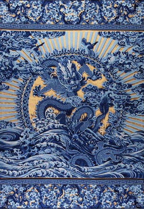 筑梦鸟巢 留住传世技艺(图3) 王国英北京宫毯织造技艺北京市级传承人盘金毯《带子上朝》