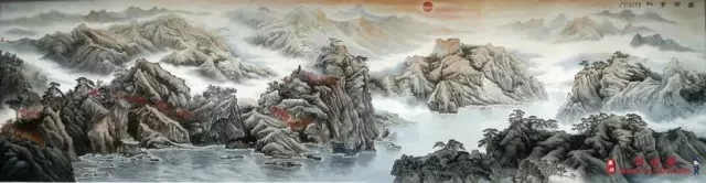 国智智库卜玺山圆满完成最高人民法院巨幅壁画《盛世金秋》创作(图1) 本次创作的最高人民法院大厅巨幅壁画《盛世金秋》概览图