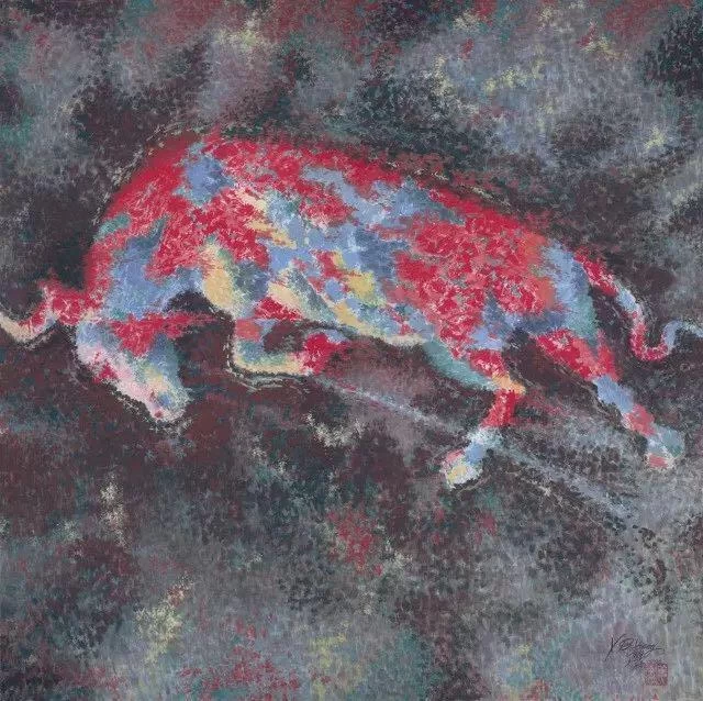 租租艺术(zuzuart)联姻艺术大师  作品还原开辟艺术共享新时代(图4) 姜学炳作品《牛市》97cm*98cm