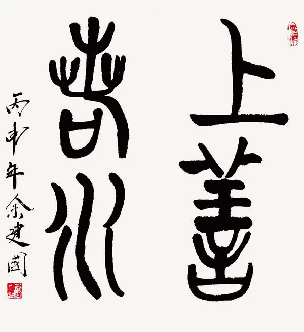 余建国书法作品欣赏(图6) 上善若水