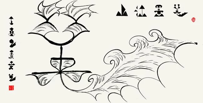 融古汇今  继承创新——张秀芝象形书法作品欣赏(图6) 象形书法《笔墨江山》