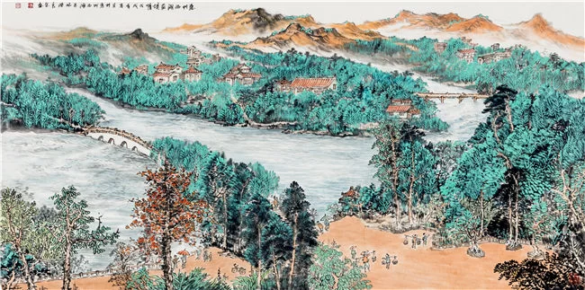 惠风和畅——全国名家画惠州山水作品展将于8月24日开幕(图12) 惠州西湖苏堤情 68cm×136cm 陈良宗