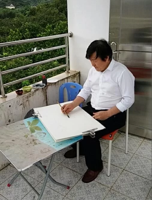 惠风和畅——全国名家画惠州山水作品展将于8月24日开幕(图5) 范华在惠州实地写生