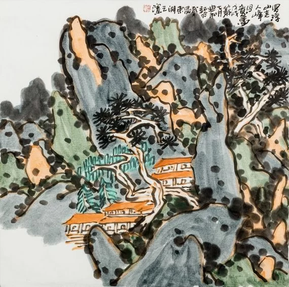 惠风和畅——全国名家画惠州山水作品展将于8月24日开幕(图8) 罗浮山老人峰 68cm×68cm 陈迪和