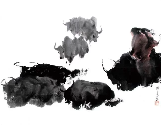 雪原放牧 67cm×52cm