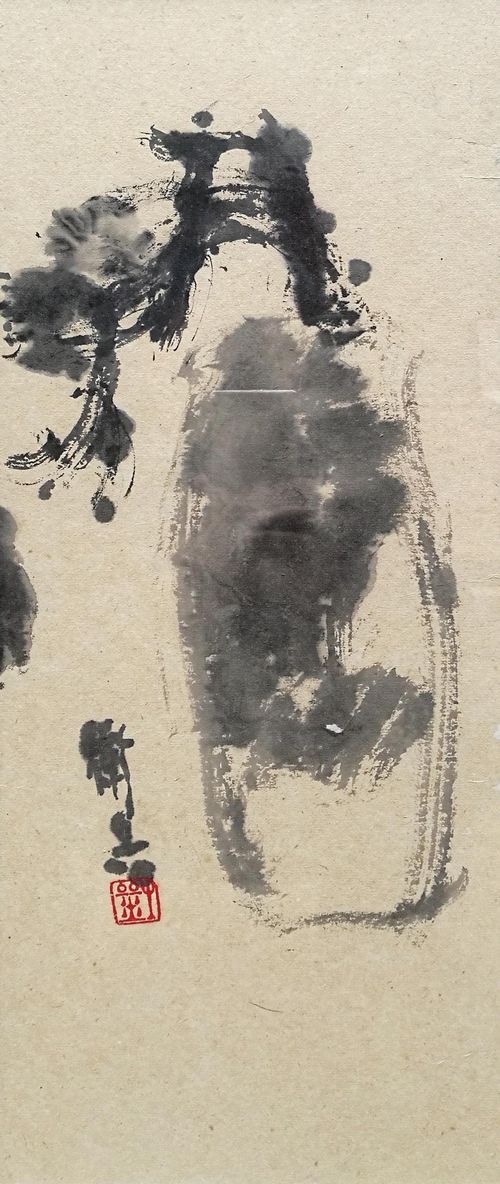 水墨酣畅,气韵生动——刘卫兵绘画作品欣赏(图5) 古瓶新蕊图 21cm×54cm