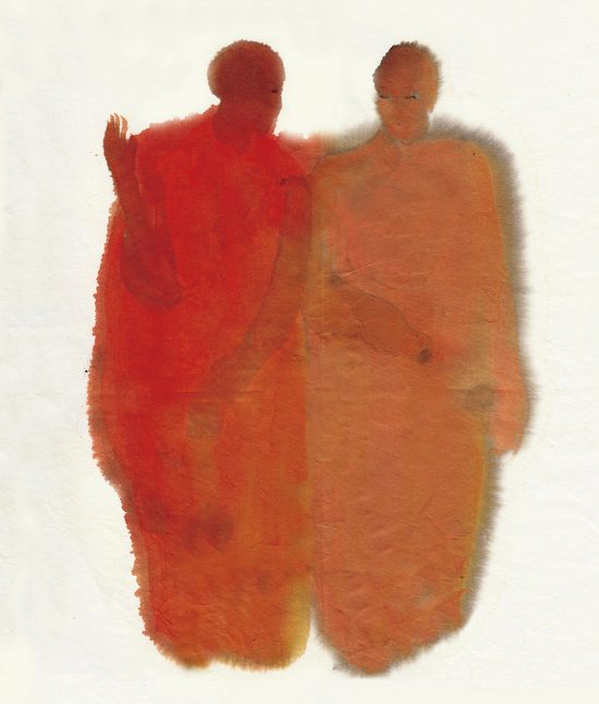 水墨酣畅,气韵生动——刘卫兵绘画作品欣赏(图7) 查理辩经 35cm×35cm