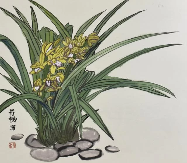 "小小艺术家·张书畅作品展"在北京冉青艺术空间开幕(图6) 《兰花》 宣纸设色