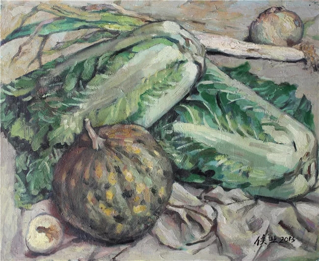 用油画描绘色彩人生——侯业油画作品欣赏(图6) 蔬菜 65cmX52cm 油画
